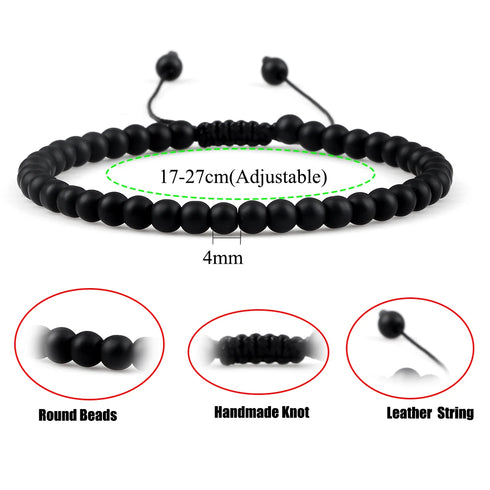 4MM Natural Stone Round Beads Bracelet