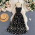 Daisy Flower Print Mesh Party Dress