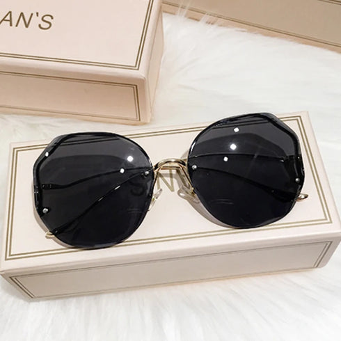 Luxury Round Gradient Sunglasses for Women - UV400 Protection