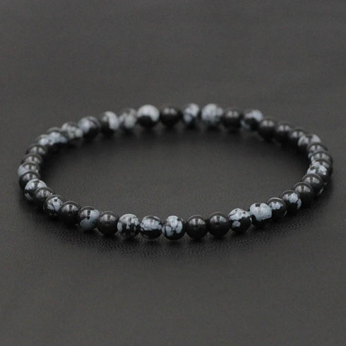 4mm Natural Stone Lapis Lazuli Bead Stretch Bracelet for All