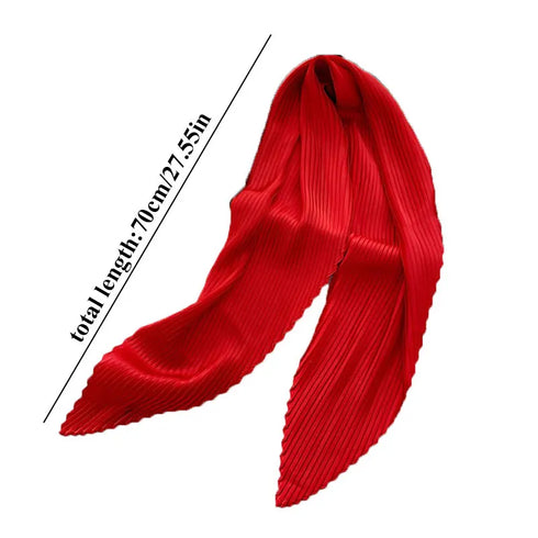 Pleated Print Silk Scarf - 70x70cm