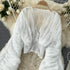 Elegant V-Neck Puff Sleeve Chiffon Blouse