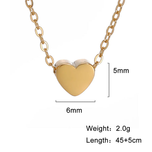 Mini Black Heart Pendant Necklace for Women
