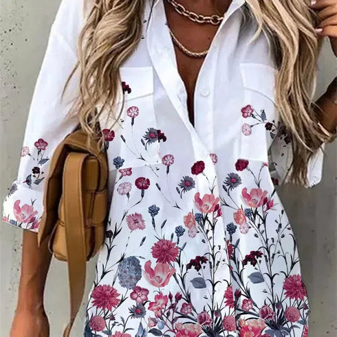 Casual Printed Long Sleeve Top for Women