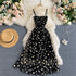 Daisy Flower Print Mesh Party Dress