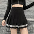 Vintage Korean Style Patchwork Skirt High Waist Mini Skirt