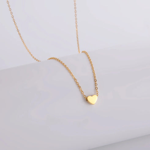 Mini Black Heart Pendant Necklace for Women