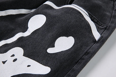 Black Loose Fit Wide Leg Denim Jeans