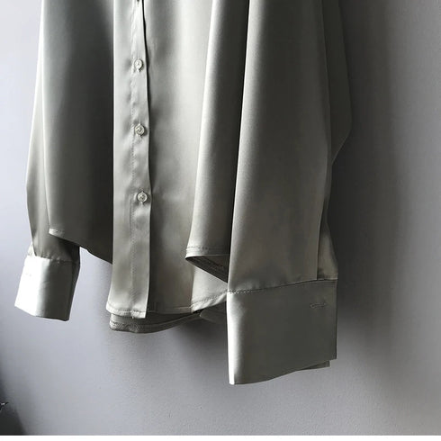 Elegant Turn-Down Collar Blouse for Women