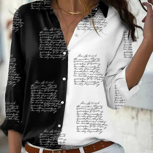 Casual Long Sleeve Printed Blouse for Women