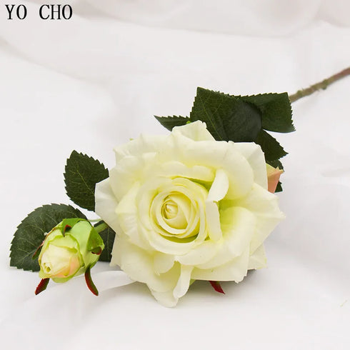 Real Touch Rose Christmas Decorations - Silk Flowers