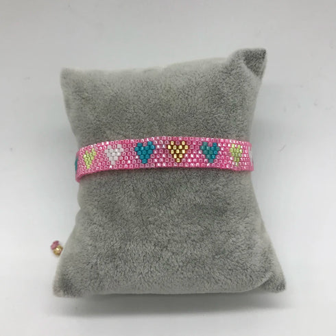 Handmade MIYUKI Bead Rainbow Heart Star Bracelet