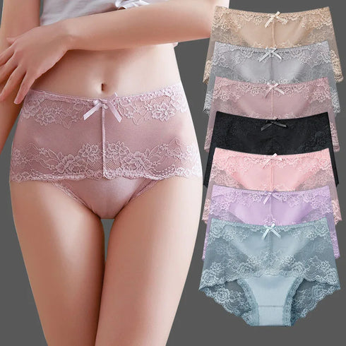 7-Piece Lace Briefs Set for Women