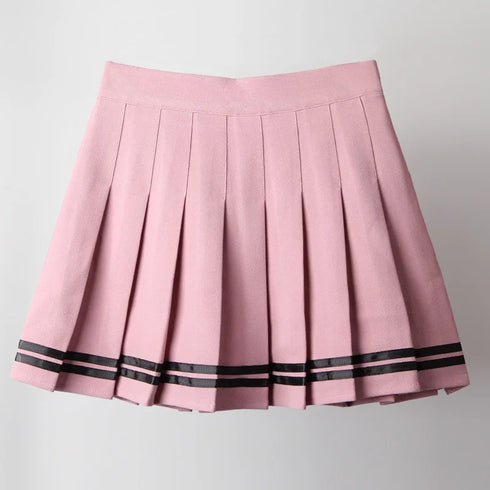 Vintage Korean Style Patchwork Skirt High Waist Mini Skirt