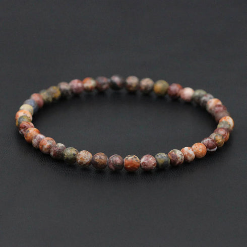 4mm Natural Stone Lapis Lazuli Bead Stretch Bracelet for All