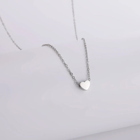 Mini Black Heart Pendant Necklace for Women
