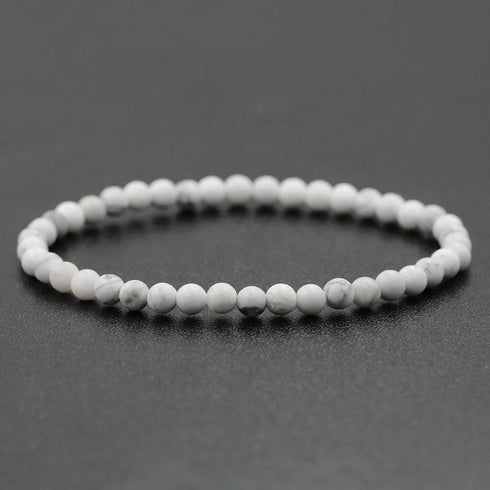 4mm Natural Stone Lapis Lazuli Bead Stretch Bracelet for All