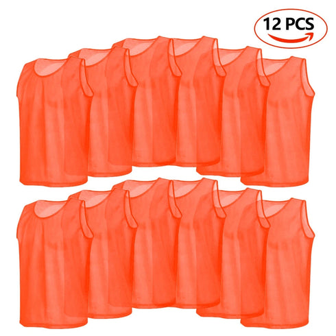 12 Pack Soccer Training Vests for Adults and Kids
