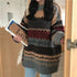 Vintage Striped Loose Pullover Sweater for Women
