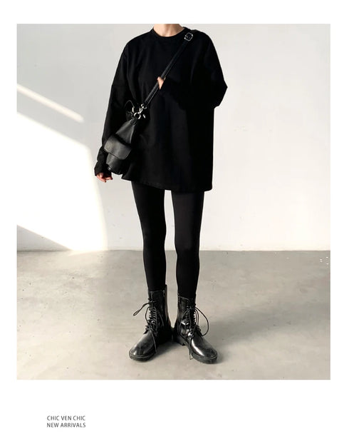 Chic Ven Women's Loose Long Sleeve O-Neck T-Shirt