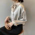 Elegant Turn-Down Collar Blouse for Women