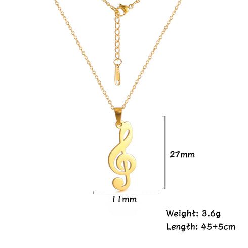 Lemegeton Stainless Steel Music Necklace Pendant for Women
