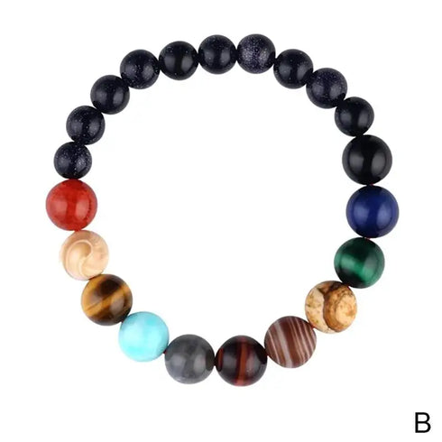 Eight Planets Bead Bracelet - Natural Stone Yoga Accessory