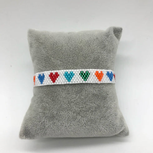 Handmade MIYUKI Bead Rainbow Heart Star Bracelet
