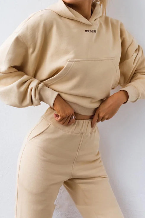 Women's Fleece Hooded Tracksuit Set