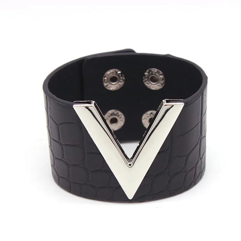 Europe Crack Leather Bracelet For Women Femme Punk Style Soft Jewellery