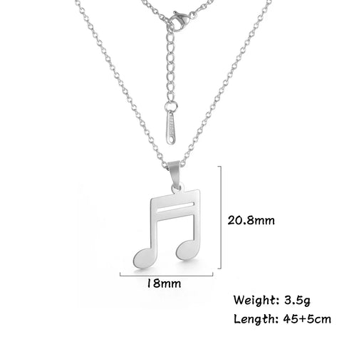 Lemegeton Stainless Steel Music Necklace Pendant for Women