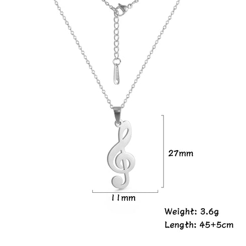 Lemegeton Stainless Steel Music Necklace Pendant for Women