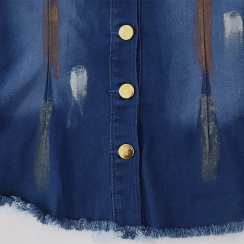 Women's Flared Denim Jeans with Ripped Detail