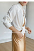 Elegant Satin Silk Blouse with Turn Down Collar