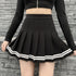 Vintage Korean Style Patchwork Skirt High Waist Mini Skirt