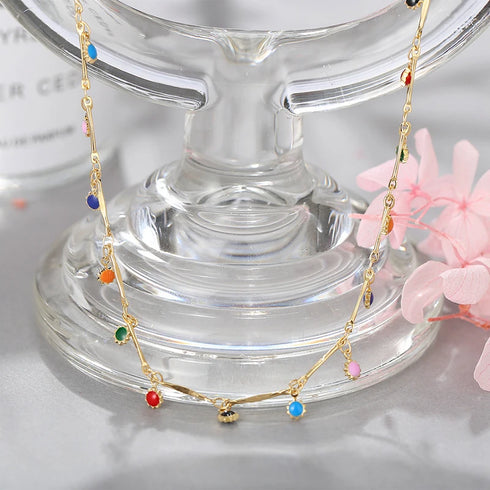 Candy Colour Tassel Choker Necklace for Women