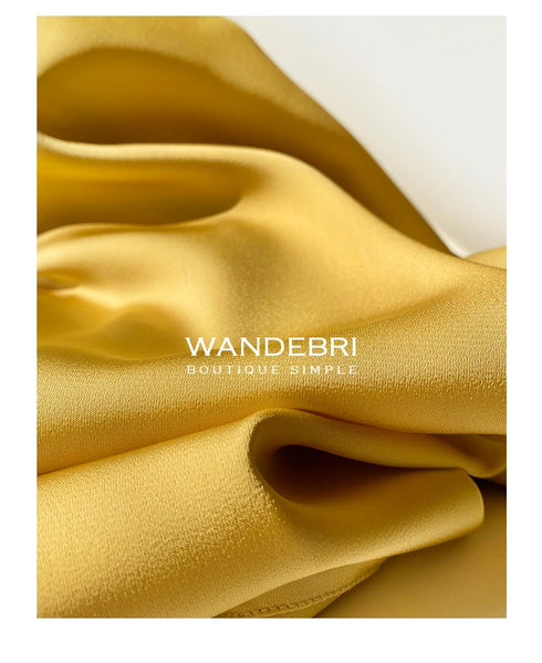 Elegant Satin Silk Blouse with Turn Down Collar