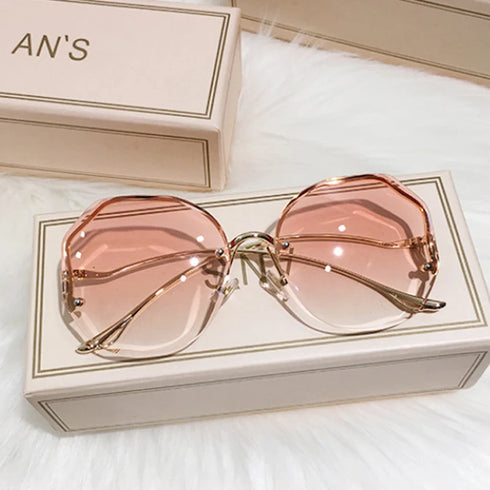 Luxury Round Gradient Sunglasses for Women - UV400 Protection