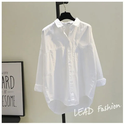 Elegant White Long Sleeve Casual Blouse for Women