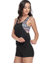 Leopard Print Splicing High Waist Tankini Swimsuit