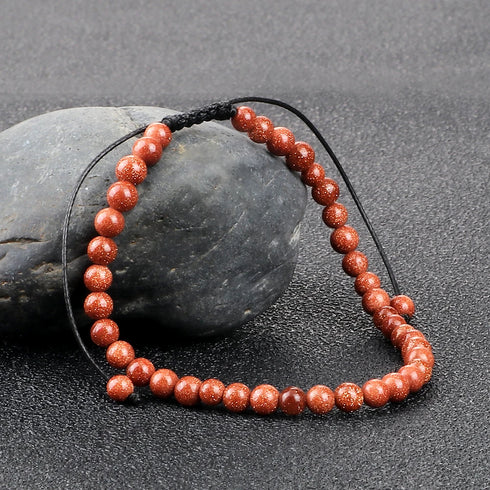 4MM Natural Stone Round Beads Bracelet
