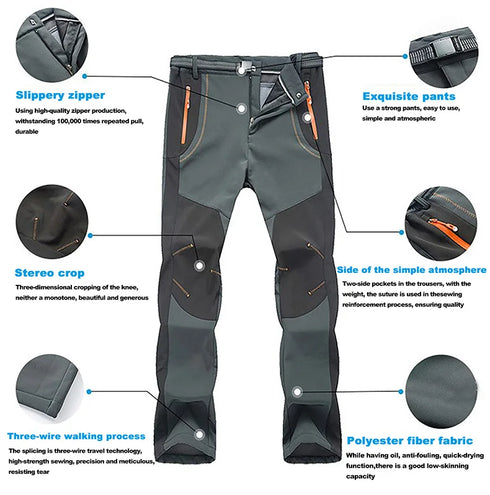 Women's Thick Fleece Winter Hiking Pants