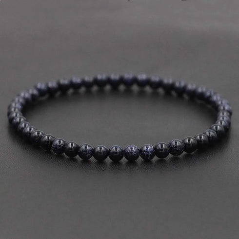 4mm Natural Stone Lapis Lazuli Bead Stretch Bracelet for All