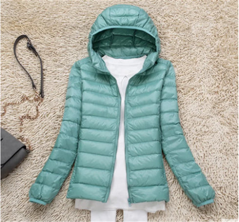 Women’s Lightweight Hooded Puffer Jacket in 15 Colours