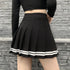 Vintage Korean Style Patchwork Skirt High Waist Mini Skirt
