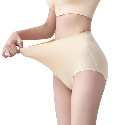 6-Piece High-Waisted Ice Silk Women's Briefs