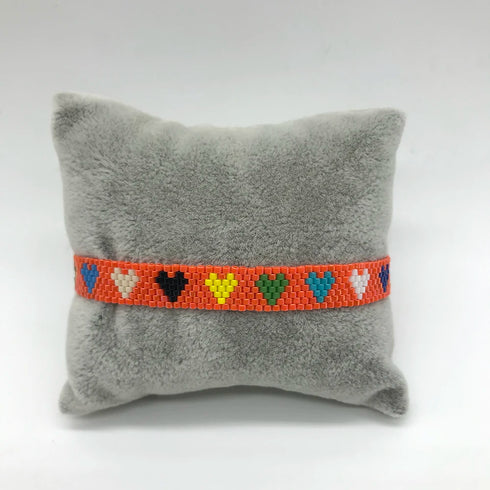 Handmade MIYUKI Bead Rainbow Heart Star Bracelet