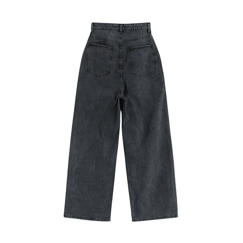 Black Loose Fit Wide Leg Denim Jeans