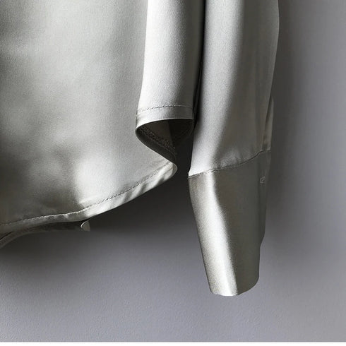 Elegant Turn-Down Collar Blouse for Women