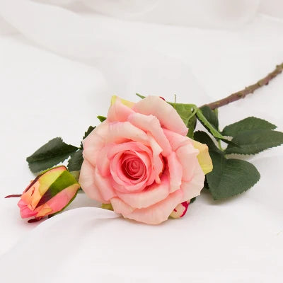 Real Touch Rose Christmas Decorations - Silk Flowers